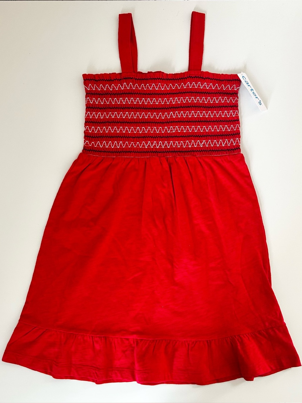 NEW! Carter's Girls Red, White, & Blue Smocked Dress